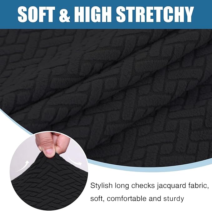 Smiry Waterproof Couch Cushion Covers, Stretch Jacquard Thick Sofa Cushion