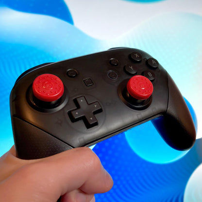 KontrolFreek No-Slip Thumb Grips for Nintendo Switch Pro and Switch 2 Controller | 4-Pack | Red & Black