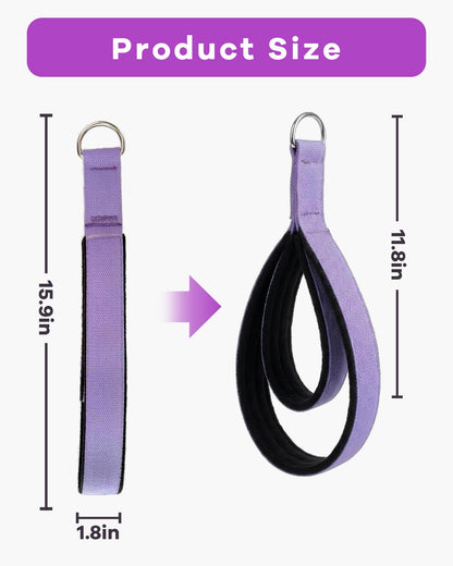 Wonderful Day 2PCS Pilates Straps for Reformer, Comfortable Enhanced Thickness, Fitness D-Ring Double Loop Exercise Straps for Home Gym Workout (Purple)