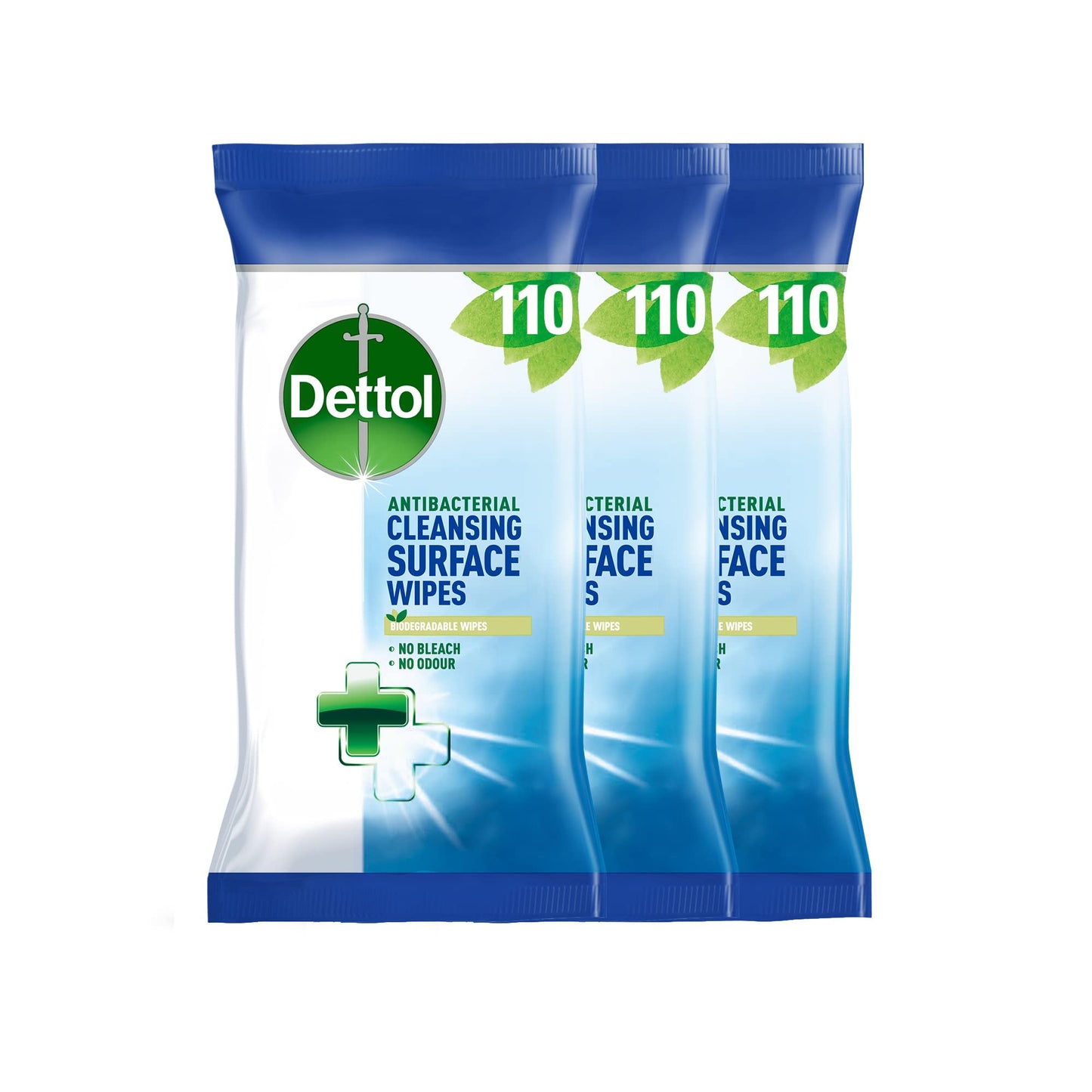 Dettol Antibacterial Surface Cleaning Wipes, 330 Wipes, Pack of 3 x 110