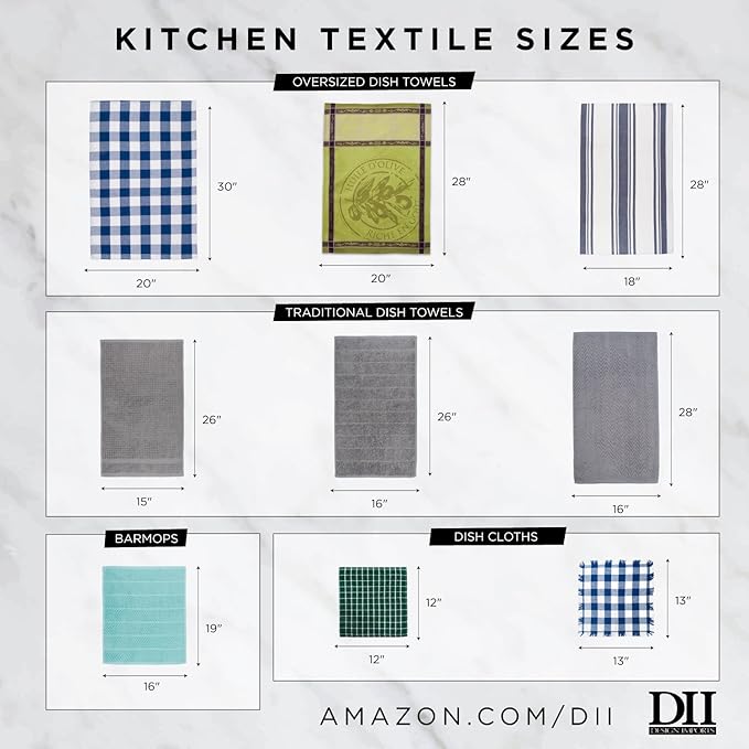DII Cleaning Collection Multi-Purpose Microfiber, Dishtowel Set