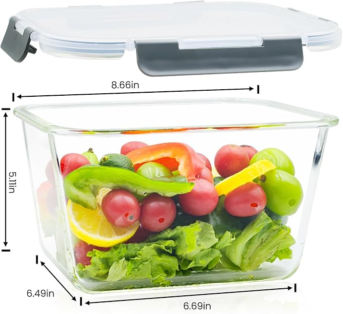 2 Pack Large Glass Storage Containers