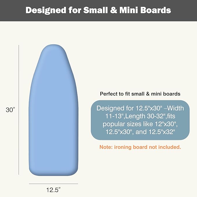 Small Ironing Board Cover and Pad 12.5"x30" Small Iron Board Cover