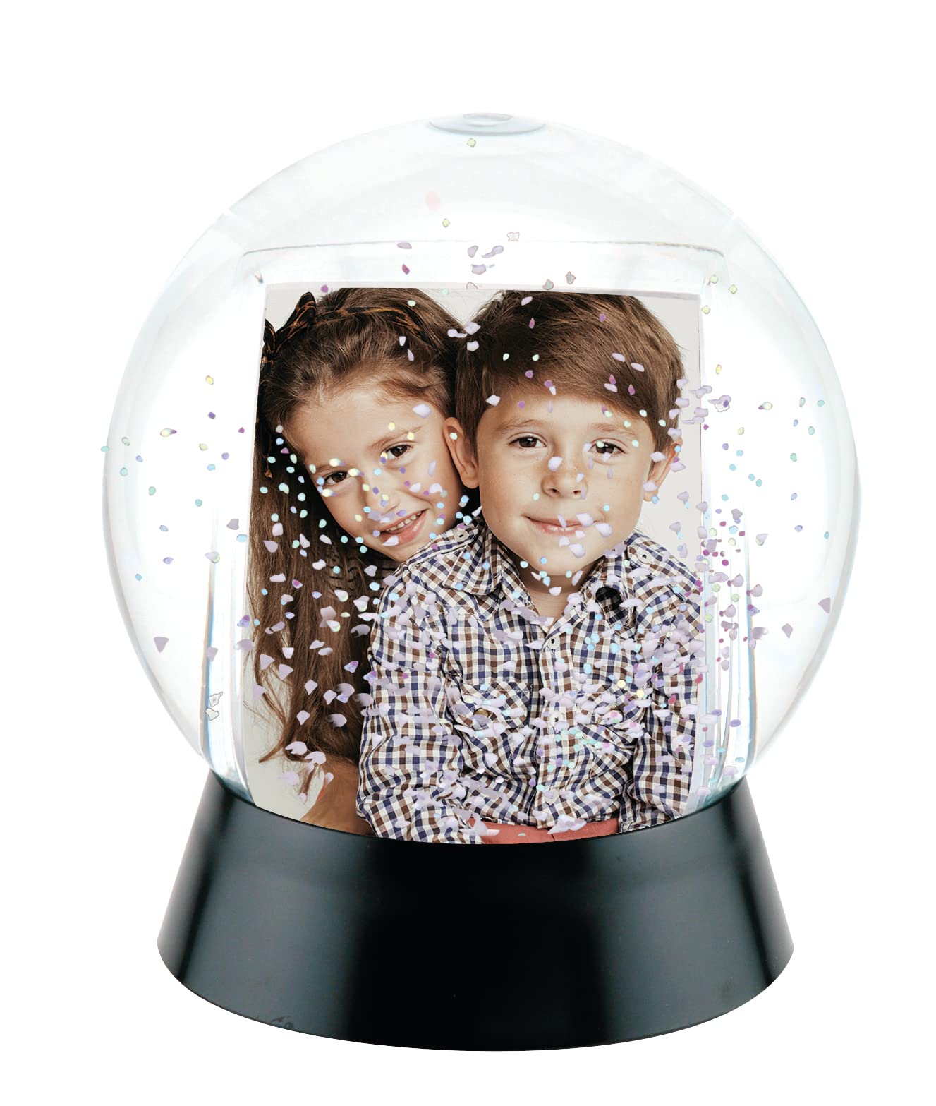 Neil Enterprises Inc. Sphere 2-Photo Snow Globe with Black Base