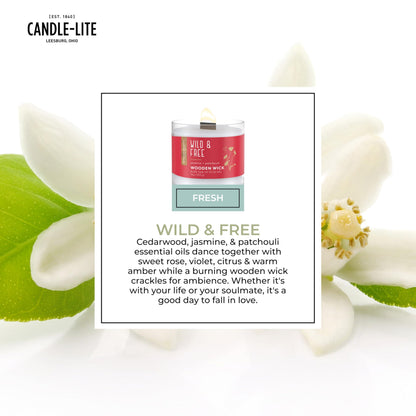 Candle-lite Essential Elements Scented Candles, Wild & Free, 16 oz Jar, Proudly Poured in The USA, Aromatherapy, Single-Wick with 50 Hours of Burn Time, Perfect for Creating a Relaxing Ambiance