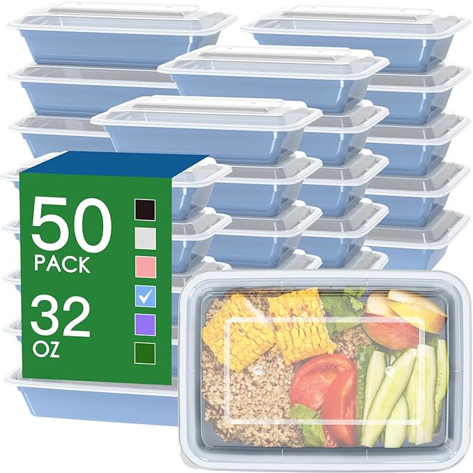 50 Pack 32 oz Meal Prep Containers Reusable