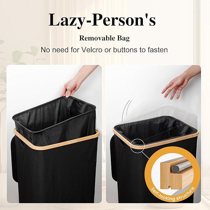 Large Laundry Hamper, 75L Waterproof Laundry Basket