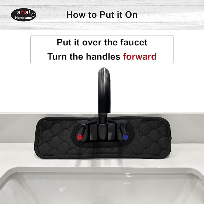 Bathroom Sink Splash Guard Oval-Hole Rectangle-Hole: AHA HOMEWARE, Faucet Mat