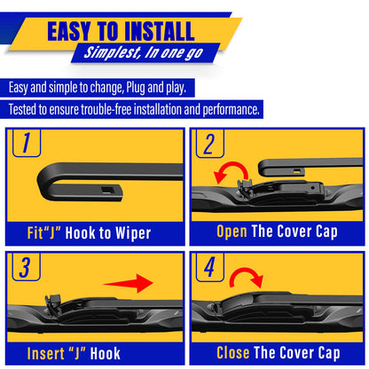 3 wipers Replacement for 2006-2011 Chevy chevrolet HHR, Windshield Wiper Blades Original Equipment Replacement - 18"/18"/11" (Set of 3) U/J HOOK