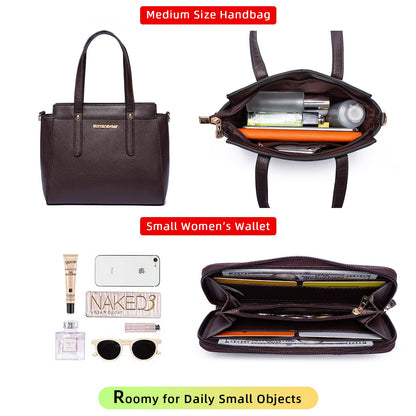 Montana West 3PCS Purses for Women Tote Bag and Wallet Set Shoulder Satchel Crossbody Bags Leather Handbag for Gift Travel Casual Work MWC3-C032WCF