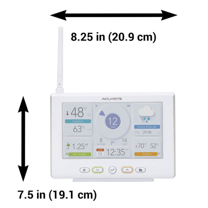 AcuRite Iris Wireless Weather Station with HD Direct-to-Wi-Fi Display, Lightning Sensor, Indoor/Outdoor Temperature and Humidity, Wind Speed/Direction, Rain Gauge, and Barometer (01532M), White