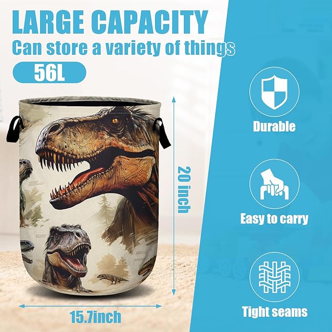 Dinosaur Laundry Basket, Laundry Hamper Collapsible Oxford Cloth