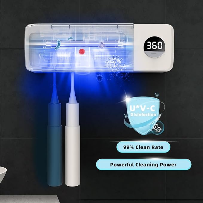 Sanitizeri Toothbrush Holder, Sanitizeri Toothbrush Cleaner, 2000mAh