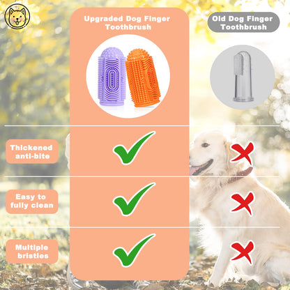 YUEYUEJIA Dog Toothbrush Finger Toothbrush Dogs Tooth Brushing Kit 4Pack Dogs Finger Toothbrushes for Dog Teeth Cleaning& Dental Care Doges Tooth Brush Pet Toothbrush
