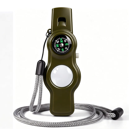 Emergency Survival Safety Whistle，Whistle for Kids with Lanyard,Compass,Thermometer,Ideal for Kayaking, Boating, Hiking, Camping, Climbing(Green)