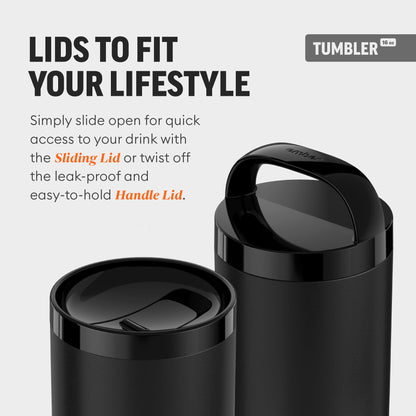 Ember Tumbler, Temperature Control Travel Mug, Stainless Steel, App-Controlled Heated Coffee Mug with 3-Hour Battery Life, Black, 16 Oz