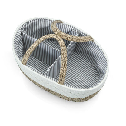 PandaEar Baby Diaper Caddy Organizer, Portable Nursery Storage Basket Cotton Rope Diaper Caddy for Baby Shower Gifts Newborn Infants -Brown