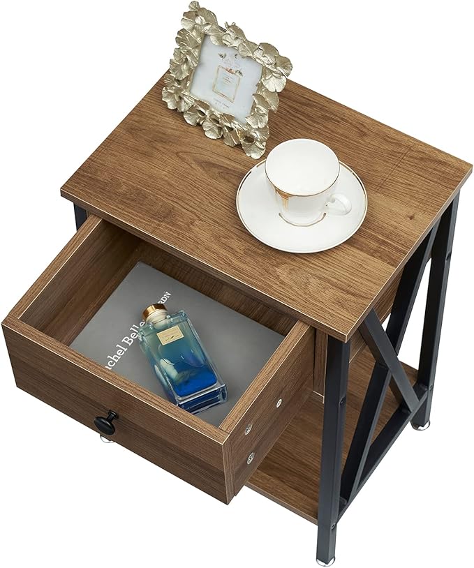 VECELO Nightstands Set of 2, Modern Bedside End Tables, Night Stands