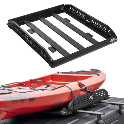 JOYTUTUS Anti-Rust Aluminum Roof Basket 48" X 42" X 6",Collapsible Design,Lightweight Roof Rack Carrier Basket Universal Rooftop,220LBS Load Capacity,for SUV, Truck, Car