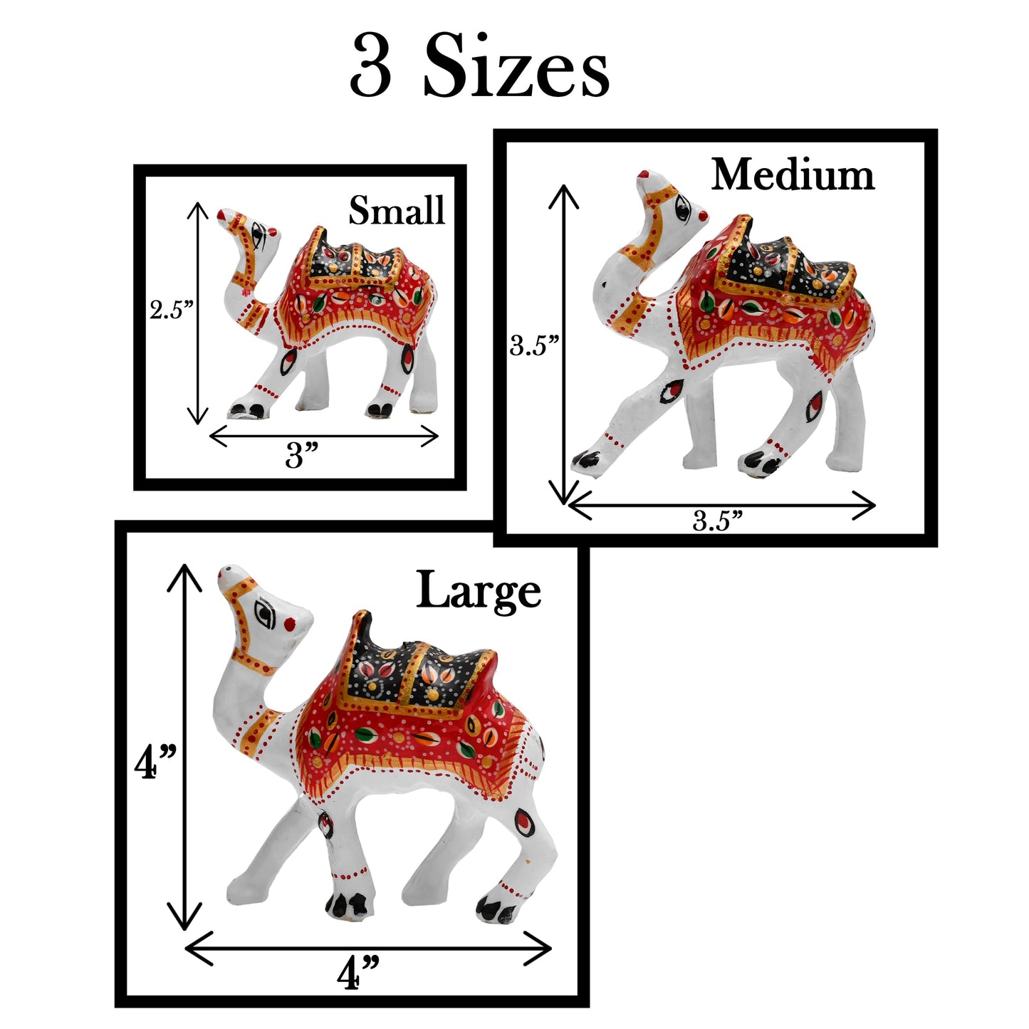 Tarini Gallery Traditional Indian Rajasthani Showpiece Statue Sculpture Figurine Table Home Office Festive Party Decoration Décor & Gifting (Set of 3 Camel)