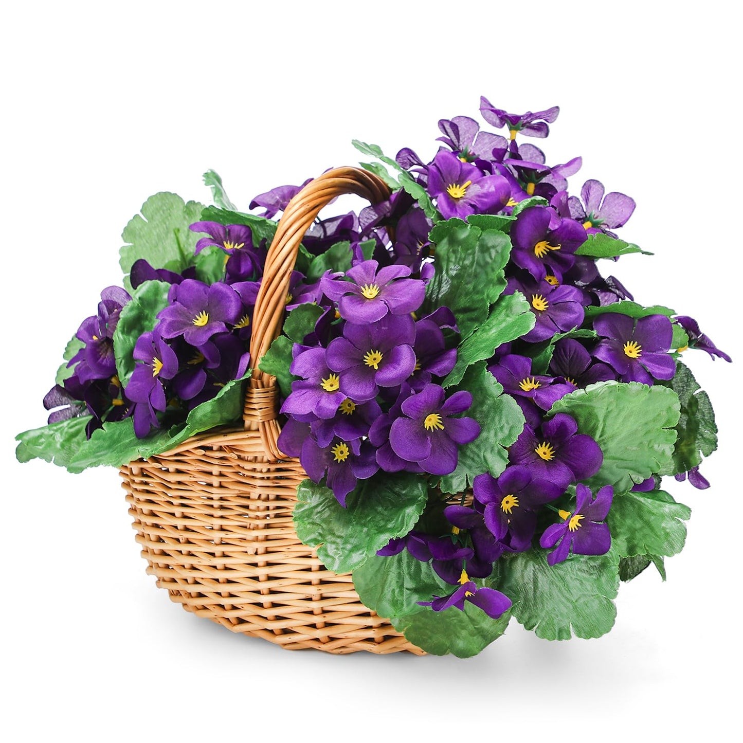 Maysing 10 Pcs African Violet Artificial Plant Purple African Violet Individual 9 Inches Artificial Flowers for Home Decoration Office Decor Gift