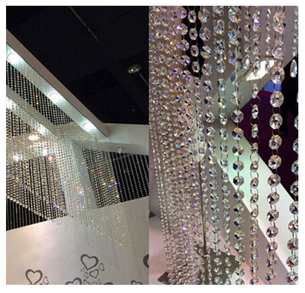 WAZHRMGHG 198 FT Crystal Acrylic Gems Bead Strands, Manzanita Crystals, Tree Garlands, Christmas Wedding Party Celebration Decoration (198ft(60M))