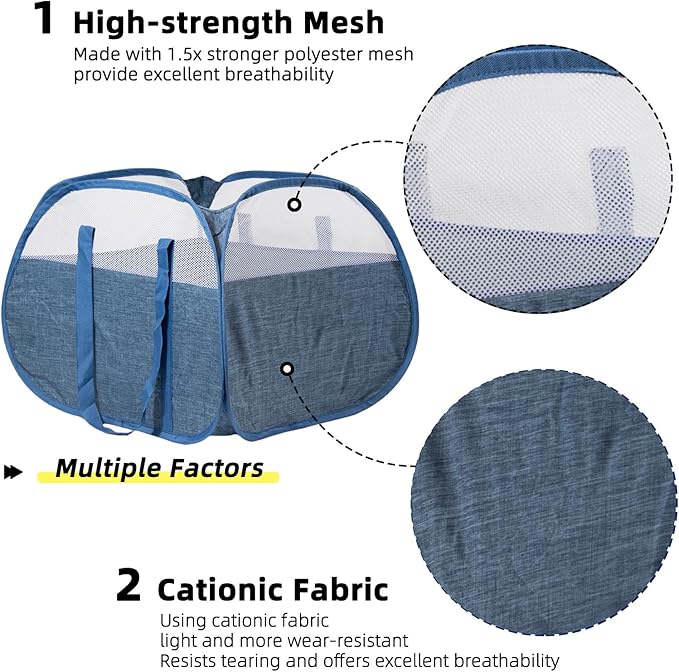 Collapsible Laundry Basket, 90L Foldable Pop-up Laundry Hamper