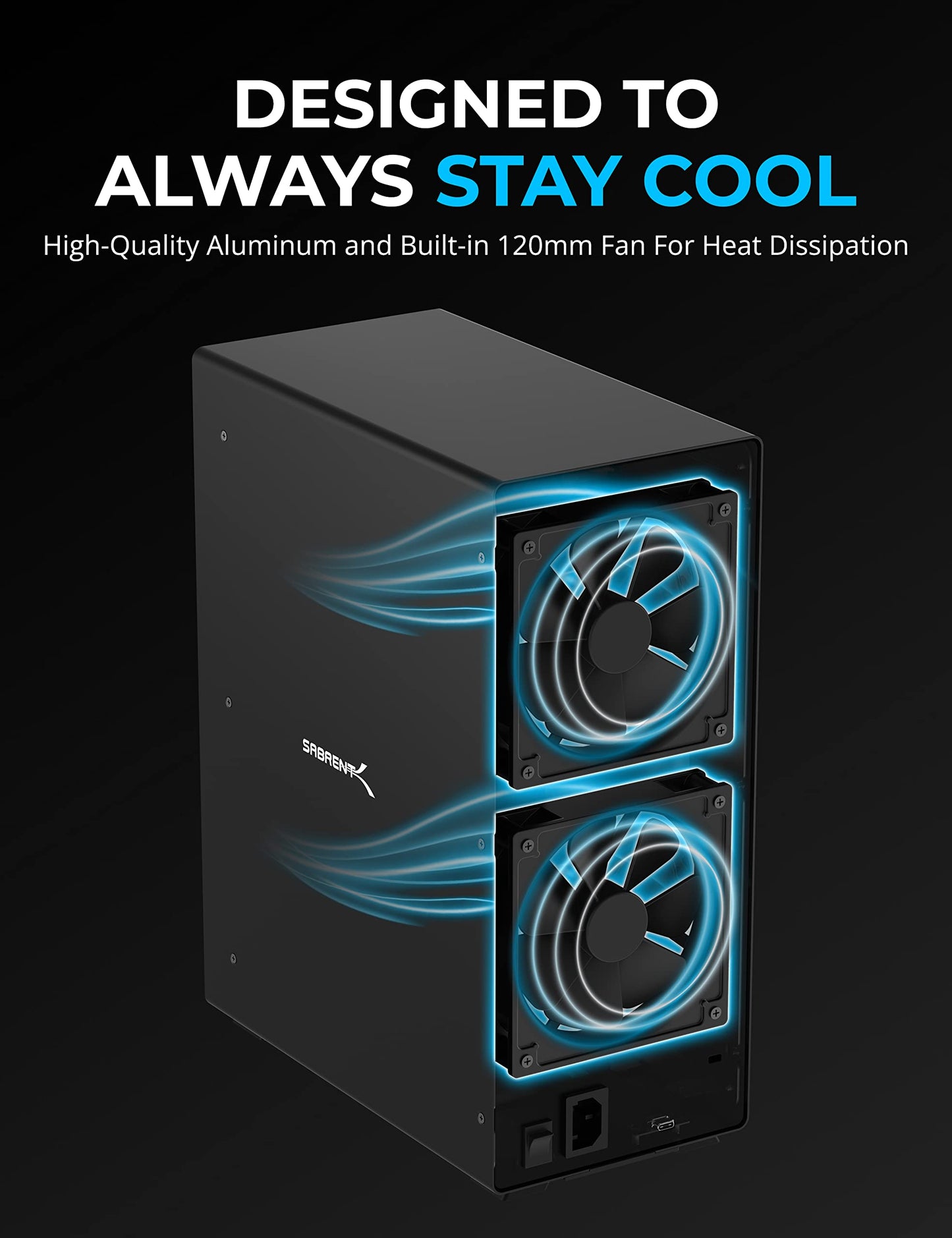 SABRENT 10-Bay USB 3.2 Gen 2 SATA Docking Station for 3.5” HDD/SSD, 10 Gbps USB-C DAS, Tray-Less Hot-Swap, Aluminum Enclosure, Dual Cooling Fans, Individual Power Switches, No RAID (DS-UCTB)