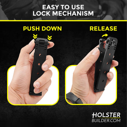 HolsterBuilder Molle Attachment – Quick Locking Belt Clip with Mounting Hardware for Holsters, Mag Pouches, Knife Sheaths, Vests – Available in Size (1", 2", 3", 5") & Pack (2 & 4) – 2 inch 2 Pack