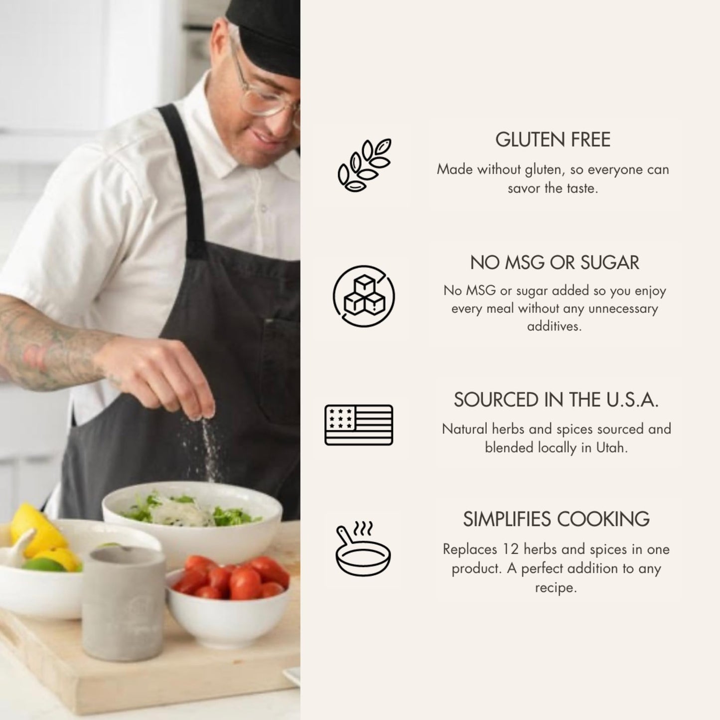 AM SIGNATURE SALT | Universal Cooking Signature Salt | All-Natural Seasoned Salt Blend of Gourmet Flake Kosher Salt, Herbs, Spices | Created by Chef Marco and Aubrey Niccoli (10.5 Ounce)