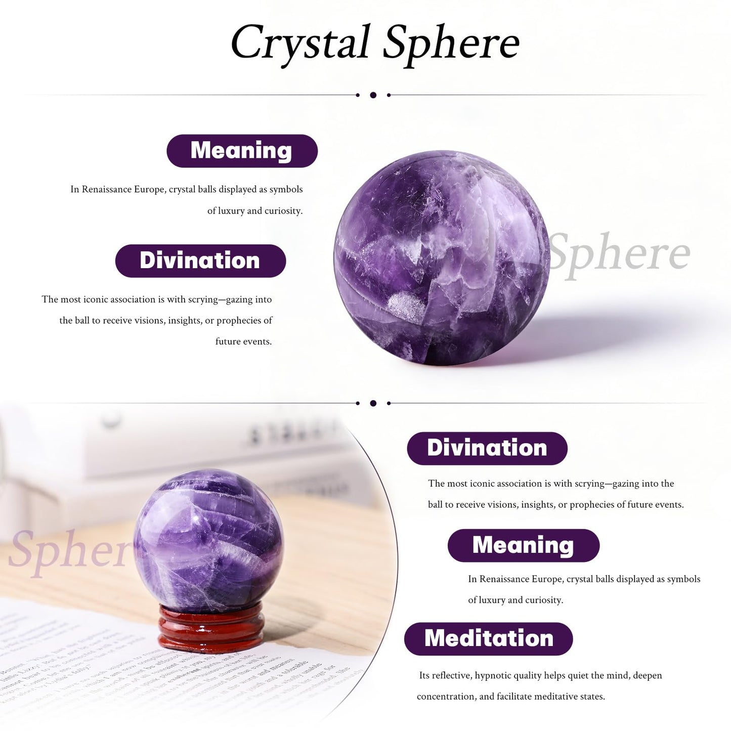 Rockcloud Natural Titanium Coated Druzy Agate Geode Colorful Flame Aura Ball Divination Sphere with Wood Stand