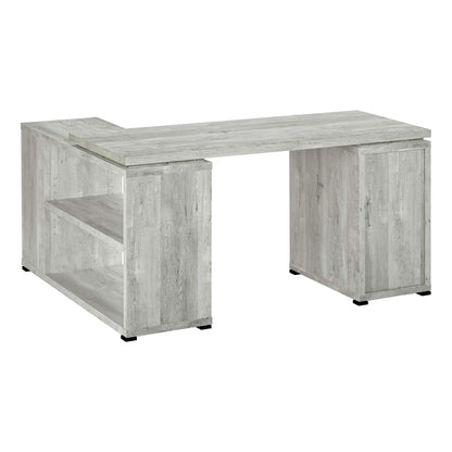 Monarch Specialties Computer Desk L-Shaped Corner Desk with storage - Left or Right Facing - 60"L (Grey Reclaimed Wood Look)