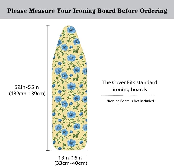Blue Floral Ironing Board Cover Standard Ironing Board Full Size