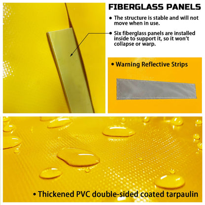 LTCANOPY Flood Barrier 10Ft Length 12Inch Height, Flood Sandbag Alternative, Lightweight Water Filled Flood Control Barrier,Reusable PVC Flood Prevention Tube for Door Garage Home（Yellow)
