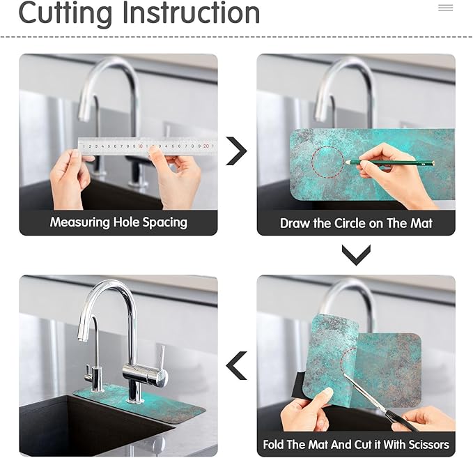 Kitchen Sink Splash Guard 1 PC 14.7 Inch Sink Faucet Mat Splash Guard