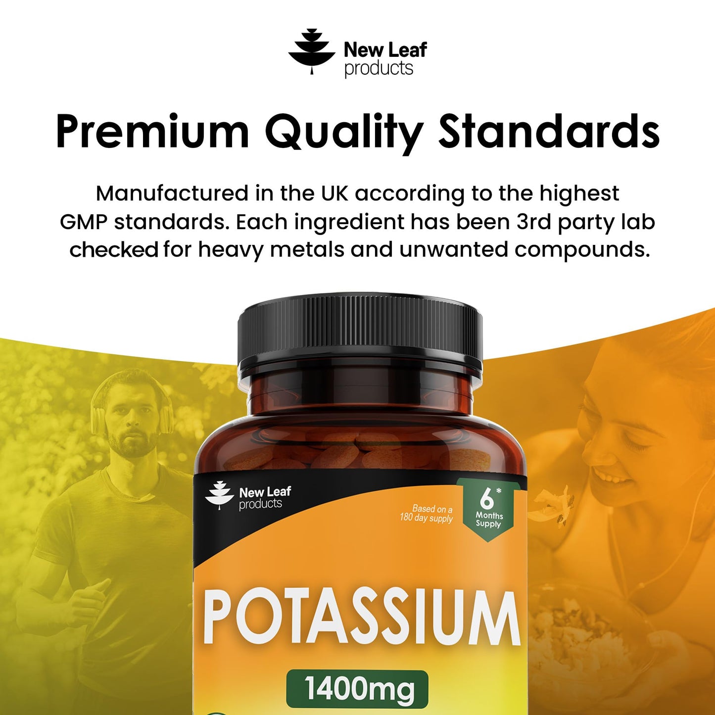 Potassium Supplements 1400mg High Strength - 360 Vegan Potassium Tablets Mineral Electrolytes Supplement Contributes to Normal Muscle Function, Nervous System - Gluten-Free, Non-GMO, Made in UK