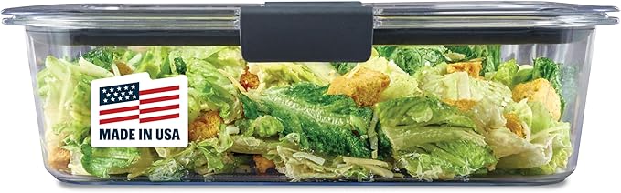 Rubbermaid Brilliance Large Food Storage Container, 9.6 Cup, Leak-Proof