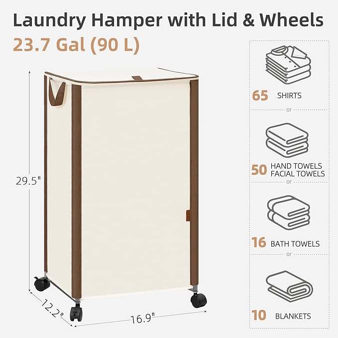 STORAGE MANIAC Rolling Laundry Hamper