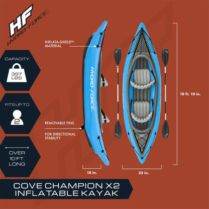 Hydro-Force Cove Champion X2 Inflatable Kayak Set 10'