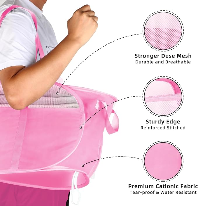 Collapsible Laundry Baskets, Tear Proof Pop Up Laundry Hamper
