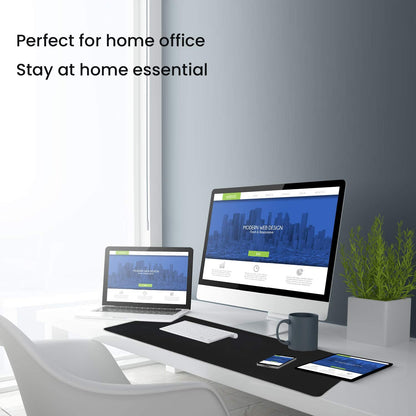 TEDNETGO Large Gaming Mouse Pad, Waterproof Extra Large Big Mouse Pad with Stitched Edge, XXL Non-Slip Black Computer Long Mousepad Desk Mat for Gamer, Office & Home, Black