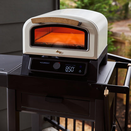 Current® Outdoor Pizza Cart, Mobile Prep Station with Soft-Close Drawer, Pizza Peel Holster, Spacious Work Surface, Weather-Resistant, Perfect Height, Wheels for Easy Movement
