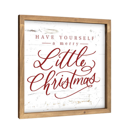 flangairy Have Yourself A Merry Little Christmas Sign, 11.8 Inch Wooden Xmas Wall Decor Art, Holiday Decorative Signage Table Shelf Mantel Bedroom Bathroom Rustic Farmhouse Decorations for Home Office