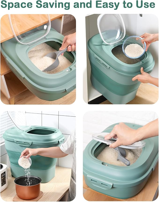 20-50 Lbs Food Storage Containers, Collapsible Rice Container