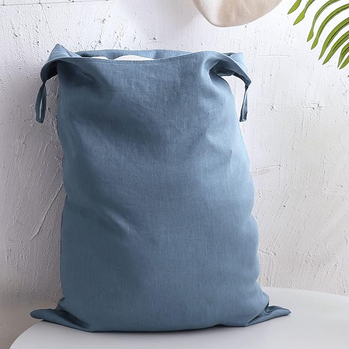 Amazhiyu Pure Linen Over The Door Laundry Hanging Hamper Bag