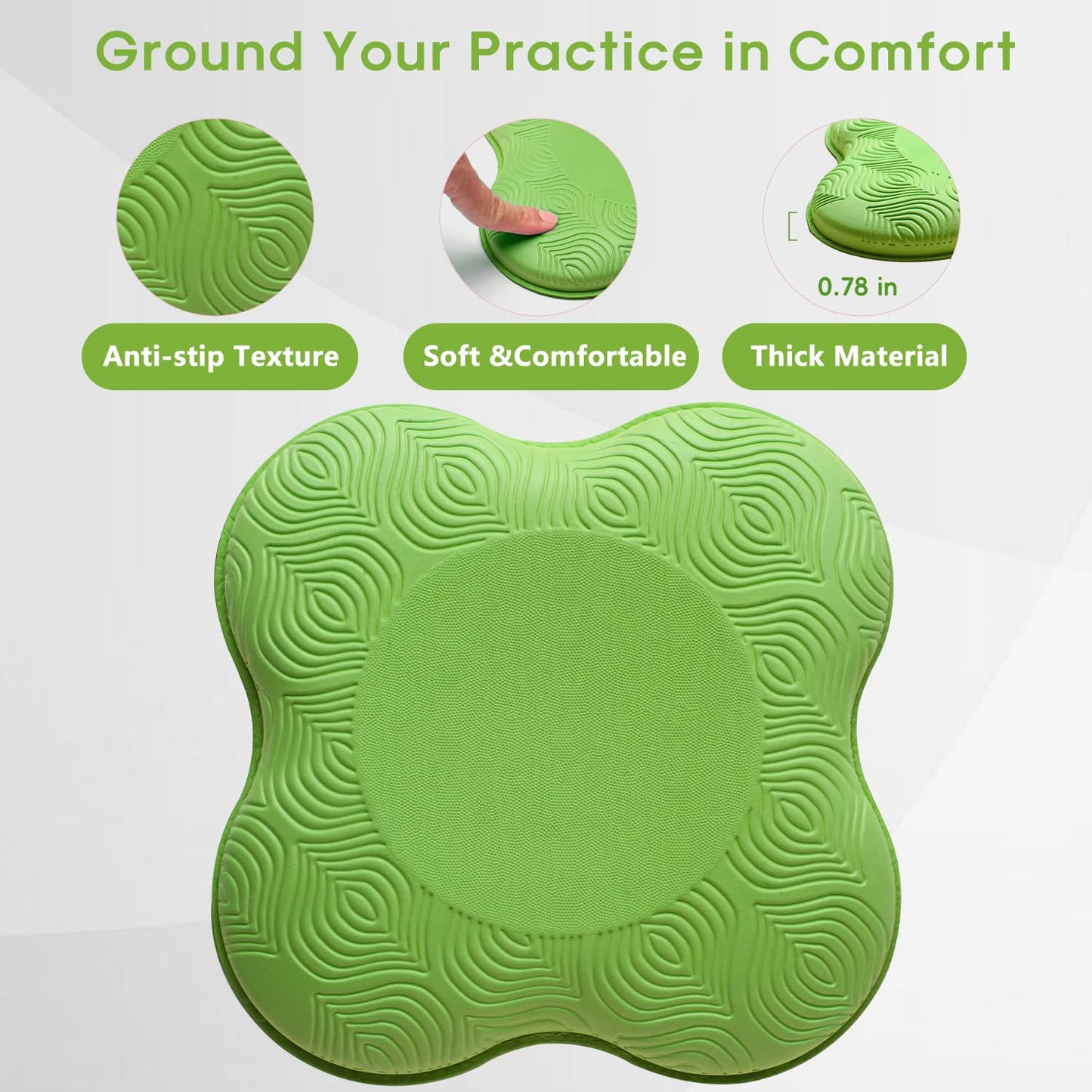 MBHKRRS 2 Pack Yoga Knee Pads Mat Set - Extra Thick Foam Kneeling Pad Cushion for Knees, Elbows, Wrists, Head - Yoga Essentials for Women Men, Non-Slip Pilates, Meditation, Floor Workouts(green)