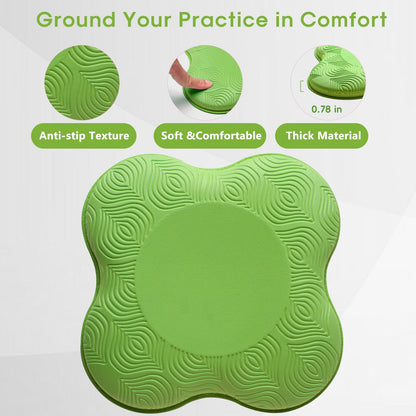 MBHKRRS 2 Pack Yoga Knee Pads Mat Set - Extra Thick Foam Kneeling Pad Cushion for Knees, Elbows, Wrists, Head - Yoga Essentials for Women Men, Non-Slip Pilates, Meditation, Floor Workouts(green)