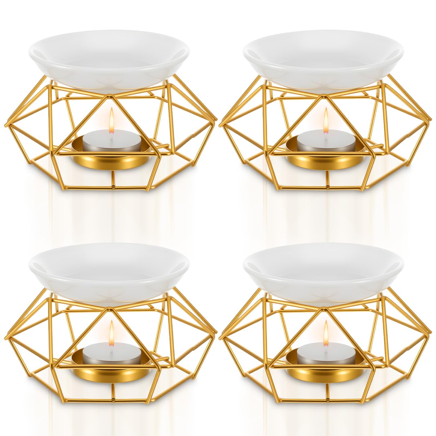 4 Pcs Romantic Essential Oil Burner Black Metal Wax Melt Bird Nest Style Tealight Wax Warmer Delicate Tealight Candle Holder Candle Tart Burne Home Wedding Decoration
