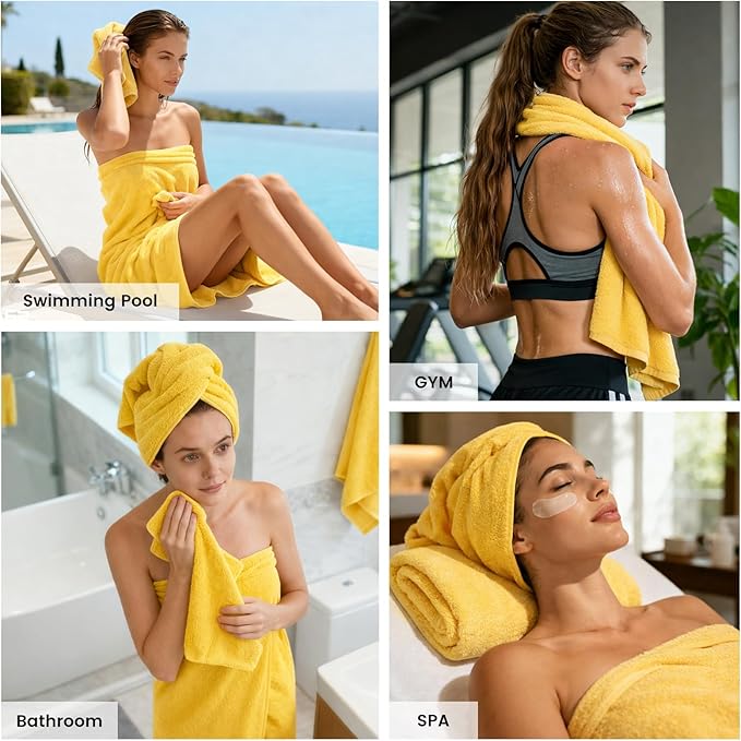 SEMAXE 12-Piece Family Bathroom Towel Set