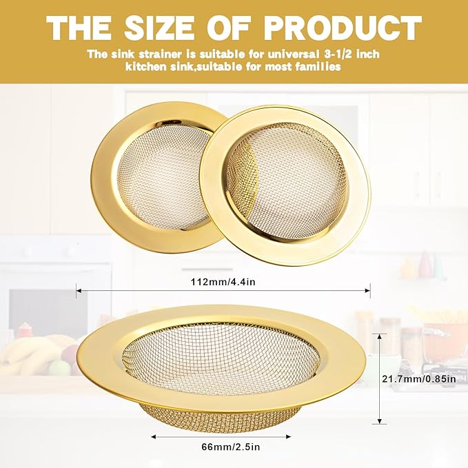 RQYEKDO 2-Pack Kitchen Sink Strainer Stainless Steel